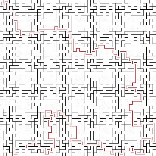 A solved maze.
